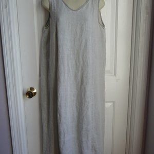 Cynthia ASHBY Dress XL XXL Linen Loose Grey